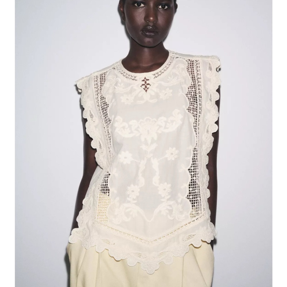 Zara ZW Collection Lace Blouse